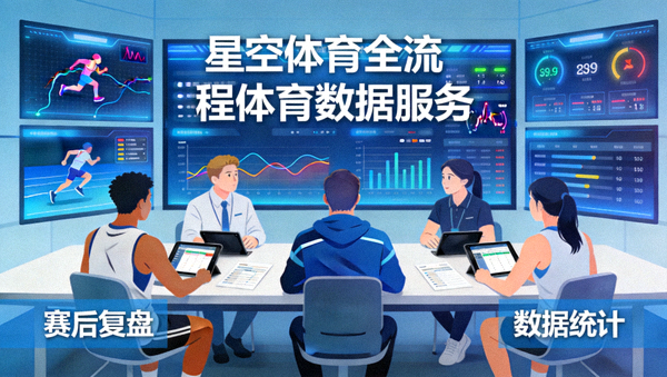 运动员赛后复盘与数据统计画面，星空体育全流程体育数据服务